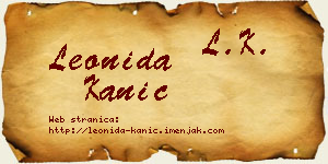 Leonida Kanić vizit kartica